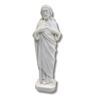Sacred Heart White Resin Statue