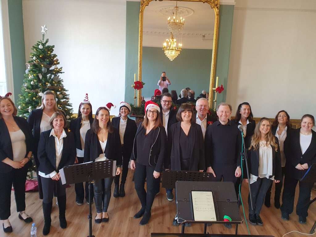Bray Gospel Choir at No. 42 Christmas event in the room with Bray Gospel Choir performing.