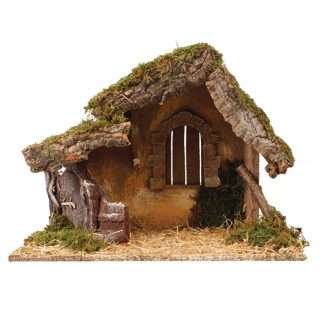 Serene Manger Nativity Shed with LED Lights - 89949