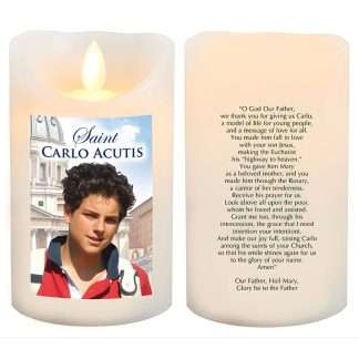 Saint Carlo Acutis LED wax candle