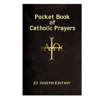 Front cover of the Pocket Book of Catholic Prayers (Saint Joseph Edition) in maroon paperback