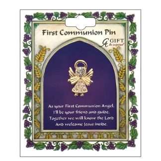 Communion Angel brooch with crystal detail, suitable for First Communion