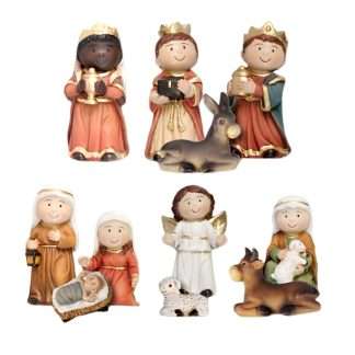 Children’s 11 piece resin Nativity set with hand-painted figures